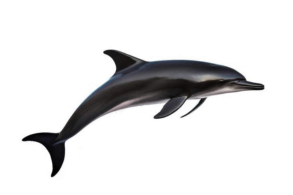 A jumping black dolphin shadow animal mammal shark. AI generated Image by rawpixel.