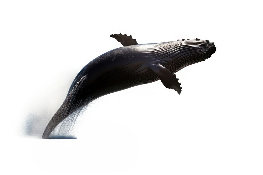A jumping whale shadow animal mammal fish. AI generated Image by rawpixel.