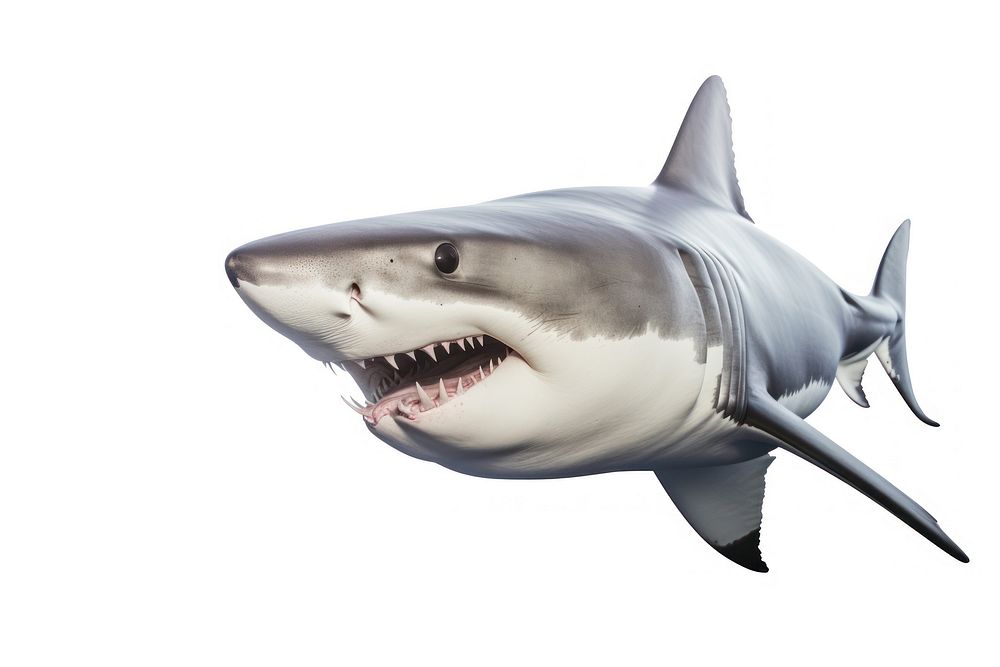 A white shark animal fish sea. AI generated Image by rawpixel.