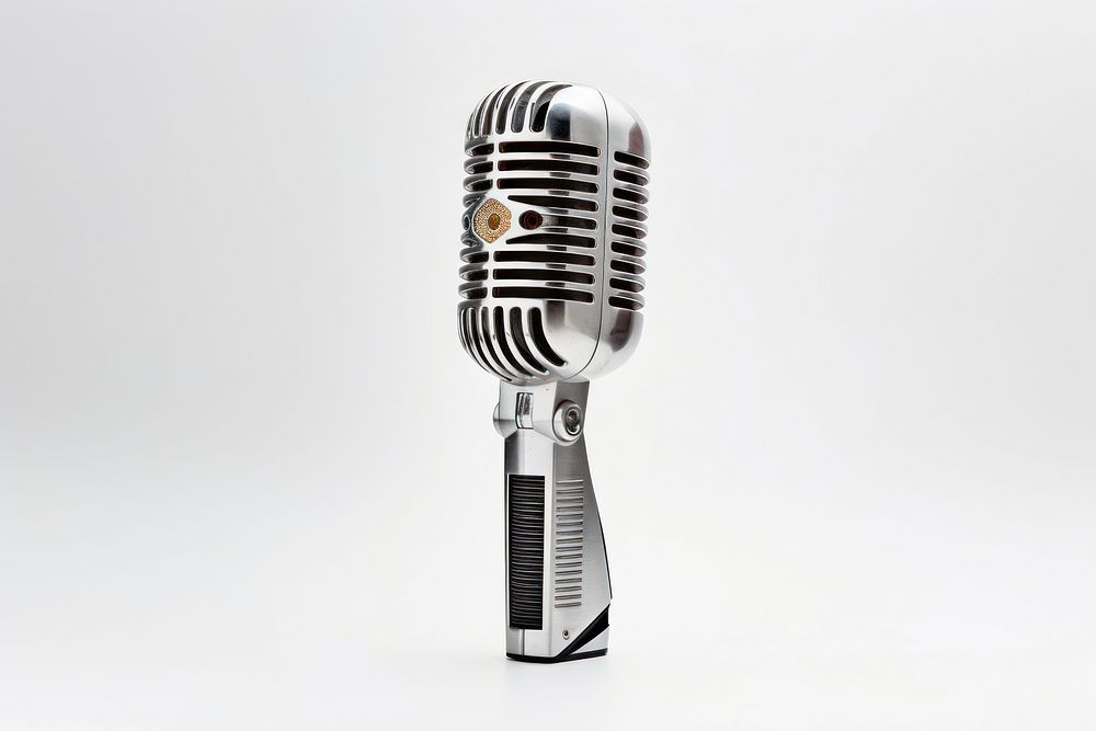 Microphone white background technology accordion. AI generated Image by rawpixel.