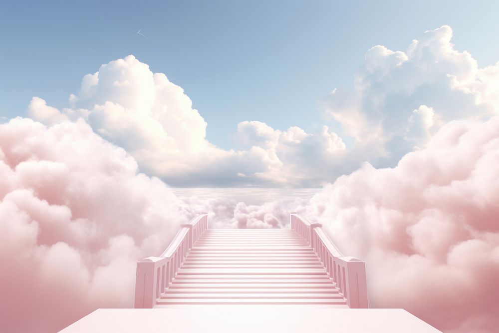 Heaven architecture staircase outdoors. AI generated Image by rawpixel.