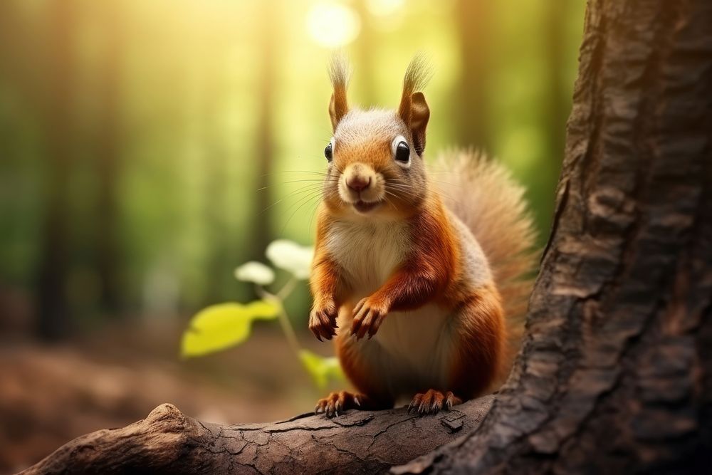 Squirrel nature animal mammal. AI generated Image by rawpixel.