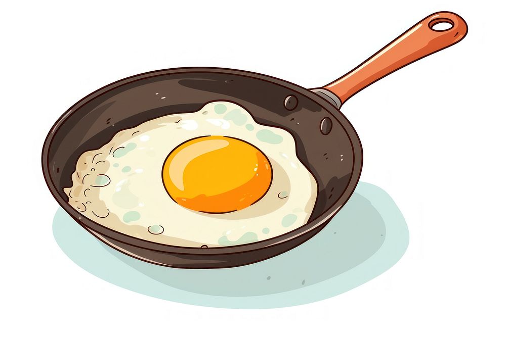 Frying pan appliance fried egg. AI generated Image by rawpixel.