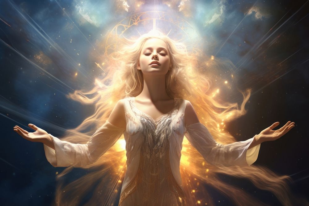 Spiritual awakening angel adult spirituality. AI generated Image by rawpixel.