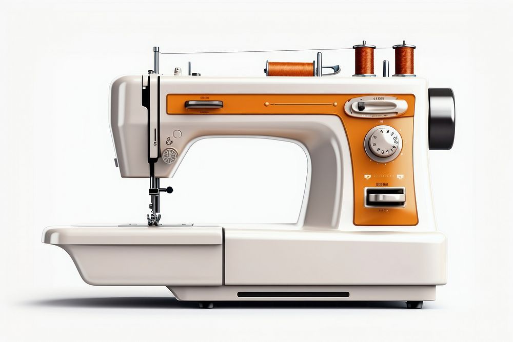 Sewing sewing machine white background. AI generated Image by rawpixel.