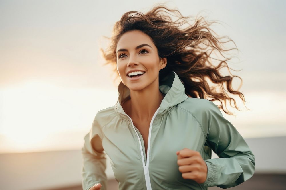 Laughing outdoors jogging running. AI generated Image by rawpixel.