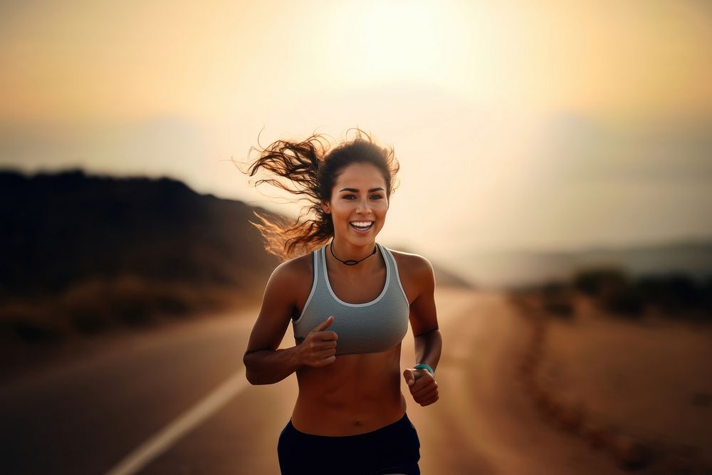 Running outdoors jogging sports. AI generated Image by rawpixel.