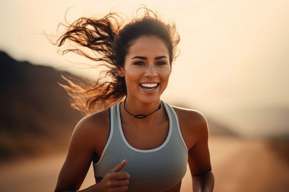Laughing outdoors running sports. AI generated Image by rawpixel.