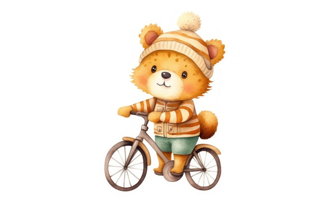 Baby tiger bicycle vehicle cartoon. AI generated Image by rawpixel.