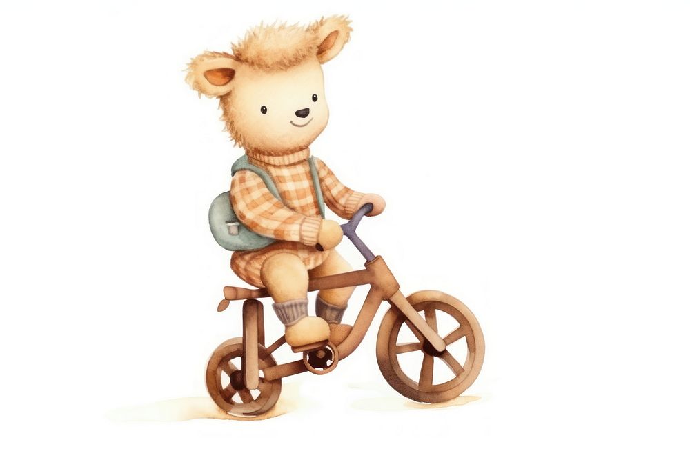 Baby sheep bicycle vehicle cartoon. AI generated Image by rawpixel.