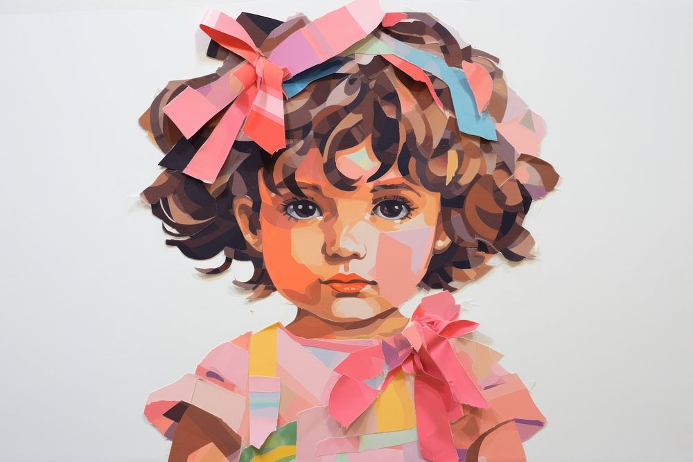 Baby girl art painting portrait. AI generated Image by rawpixel.