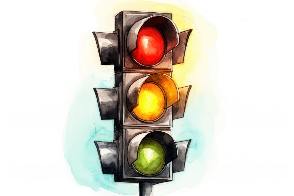 Traffic light traffic traffic light illuminated. AI generated Image by rawpixel.