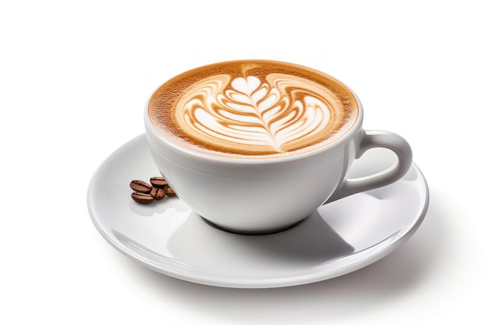 Latte coffee cup cappuccino. AI generated Image by rawpixel.