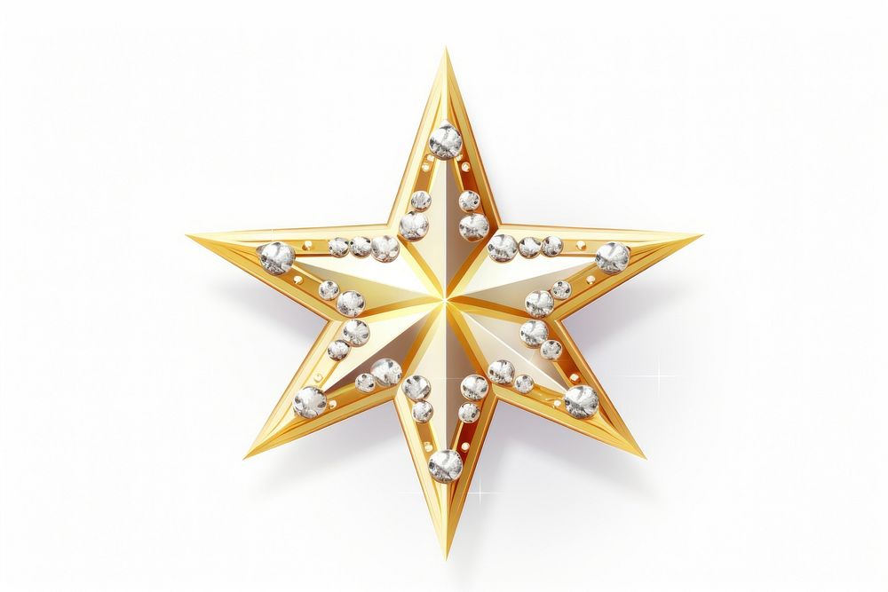 Golden star white background celebration accessories. AI generated Image by rawpixel.