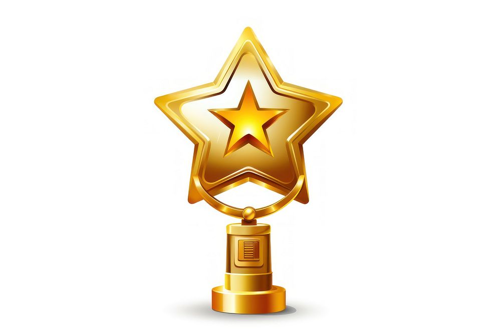 Trophy symbol white background celebration. AI generated Image by rawpixel.