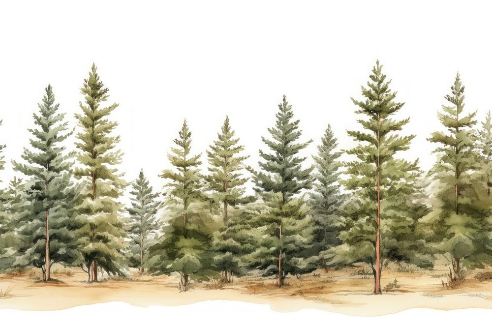 Border pine trees outdoors nature forest. AI generated Image by rawpixel.