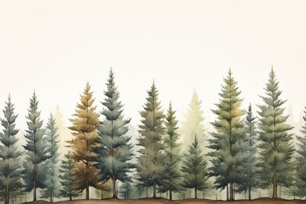 Border pine trees backgrounds outdoors woodland. AI generated Image by rawpixel.