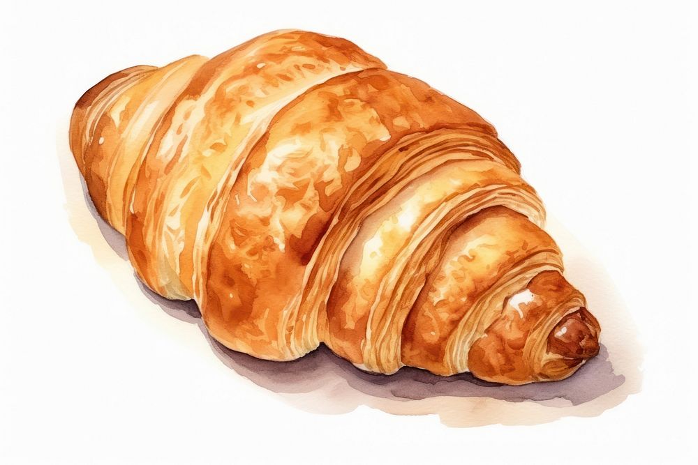 Classic croissant bread food white background. AI generated Image by rawpixel.