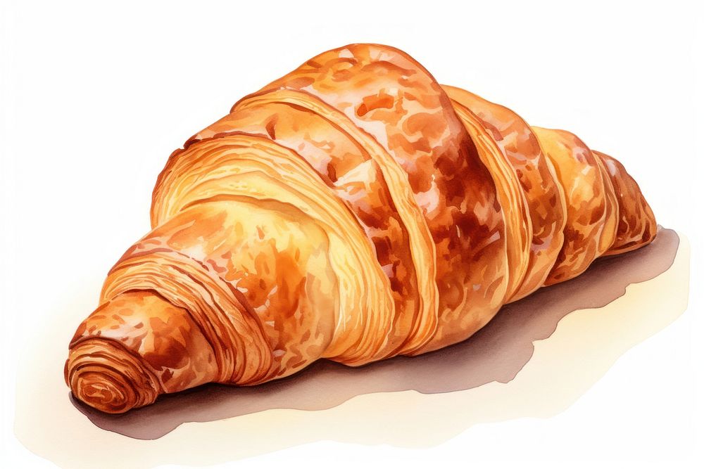 Classic croissant food white background viennoiserie. AI generated Image by rawpixel.