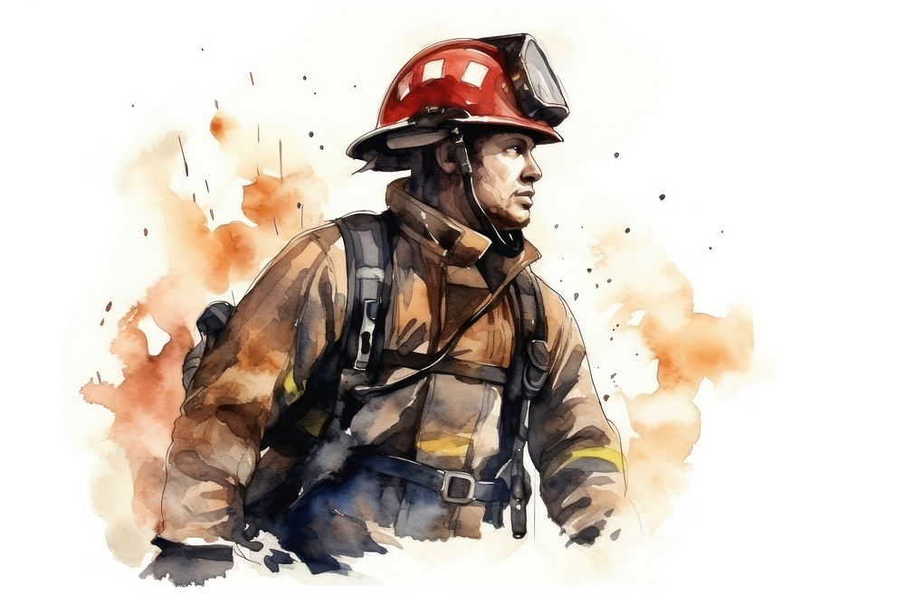 Firefighter hardhat helmet adult. AI generated Image by rawpixel.