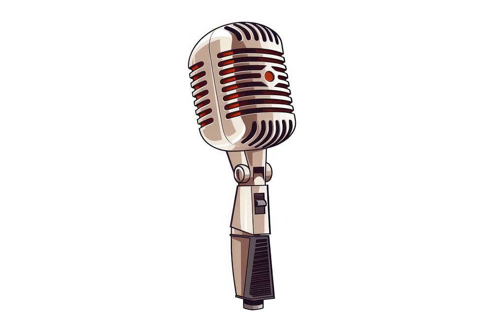 Microphone white background performance technology. AI generated Image by rawpixel.