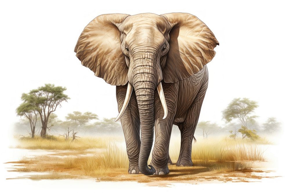 Afican Savannah Elephant elephant wildlife outdoors. AI generated Image by rawpixel.