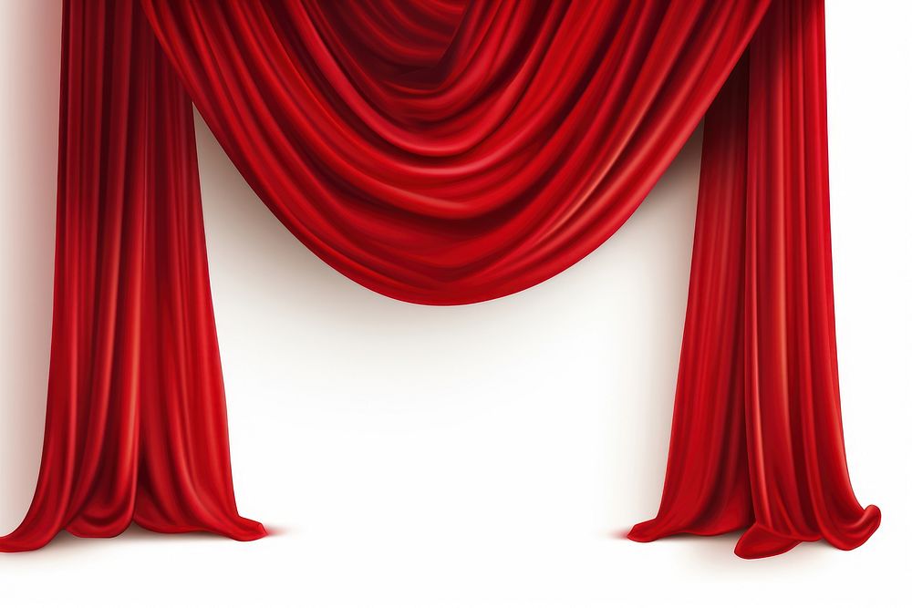 Red curtain backgrounds white background decoration. AI generated Image by rawpixel.