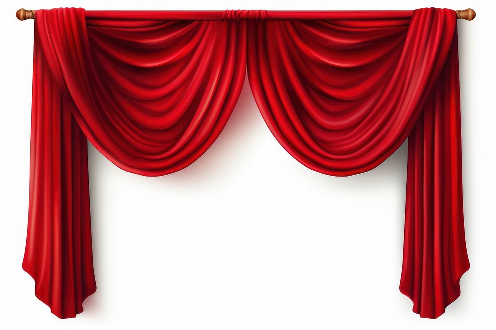 Red curtain white background electronics decoration. 