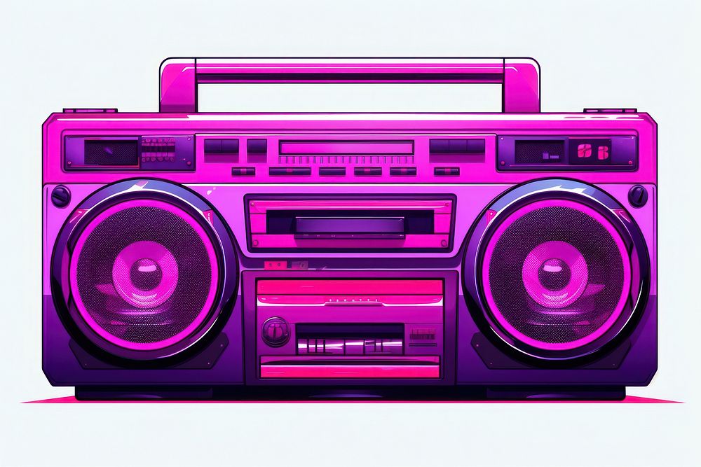 Boombox electronics stereo white background. AI generated Image by rawpixel.