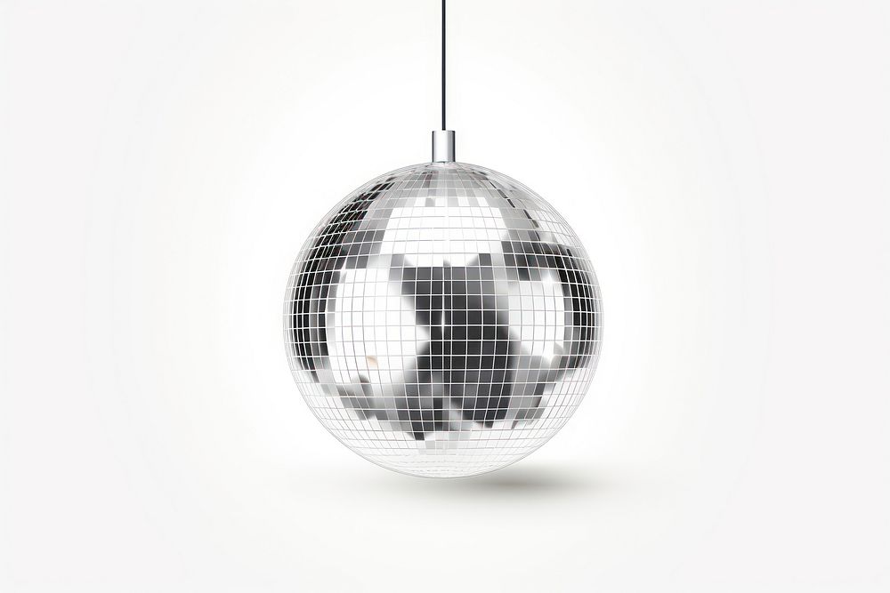 Disco light sphere silver white background. AI generated Image by rawpixel.