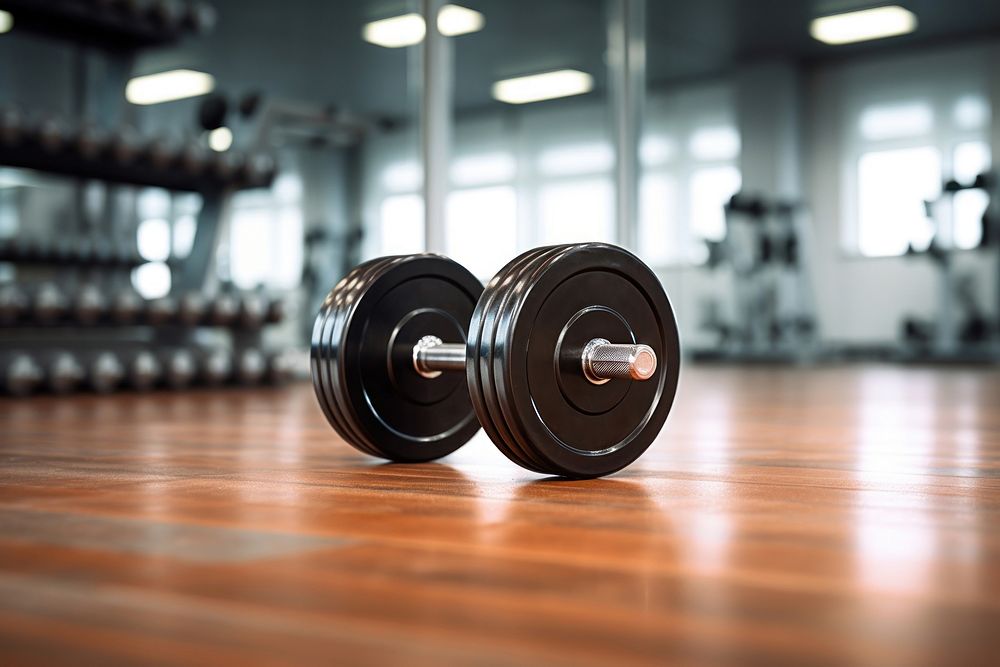 Gym dumbbell fitness sports. 