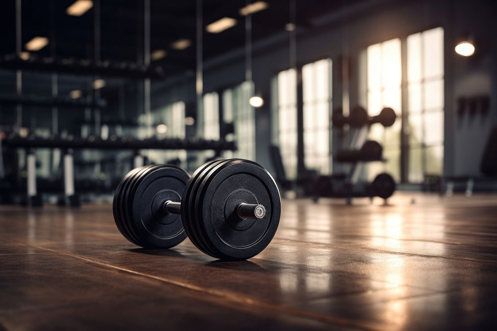 Gym deadlift dumbbell fitness. AI generated Image by rawpixel.