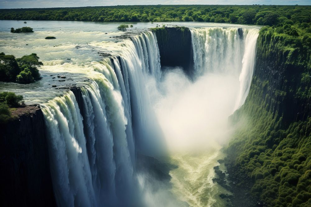 Victoria Falls waterfall outdoors nature. 