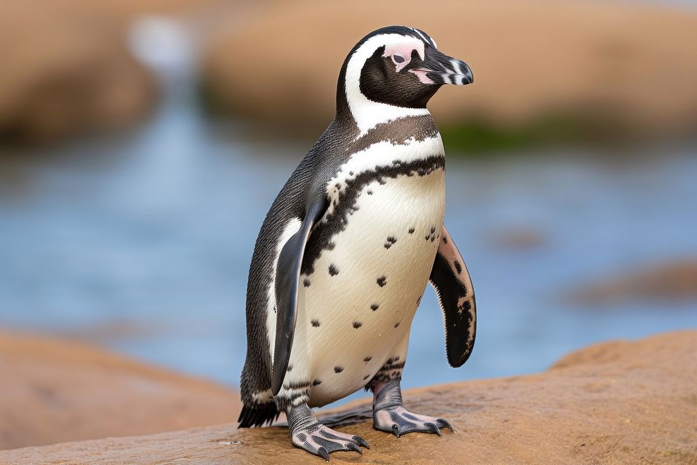 African Penguin penguin animal bird. AI generated Image by rawpixel.
