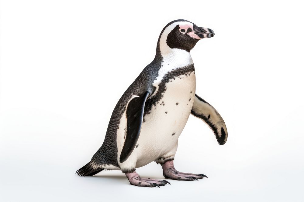 African penguin animal bird white background. AI generated Image by rawpixel.