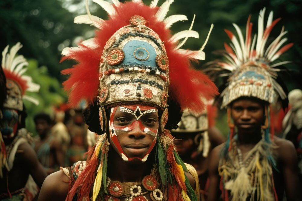 Calabar Carnival carnival tribe adult. AI generated Image by rawpixel.