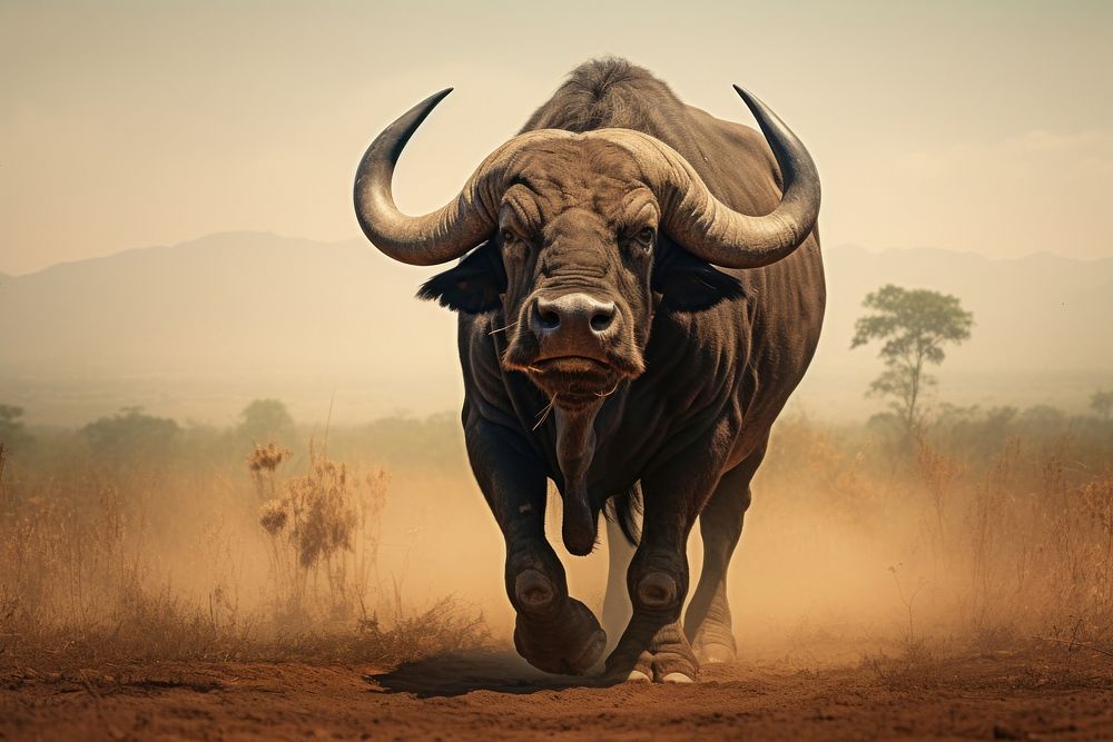 Cape Buffalo buffalo livestock wildlife. 