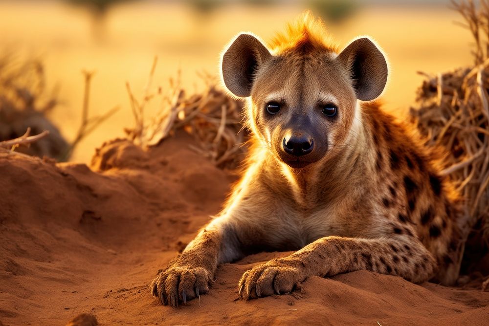 Hyena wildlife animal mammal. AI generated Image by rawpixel.