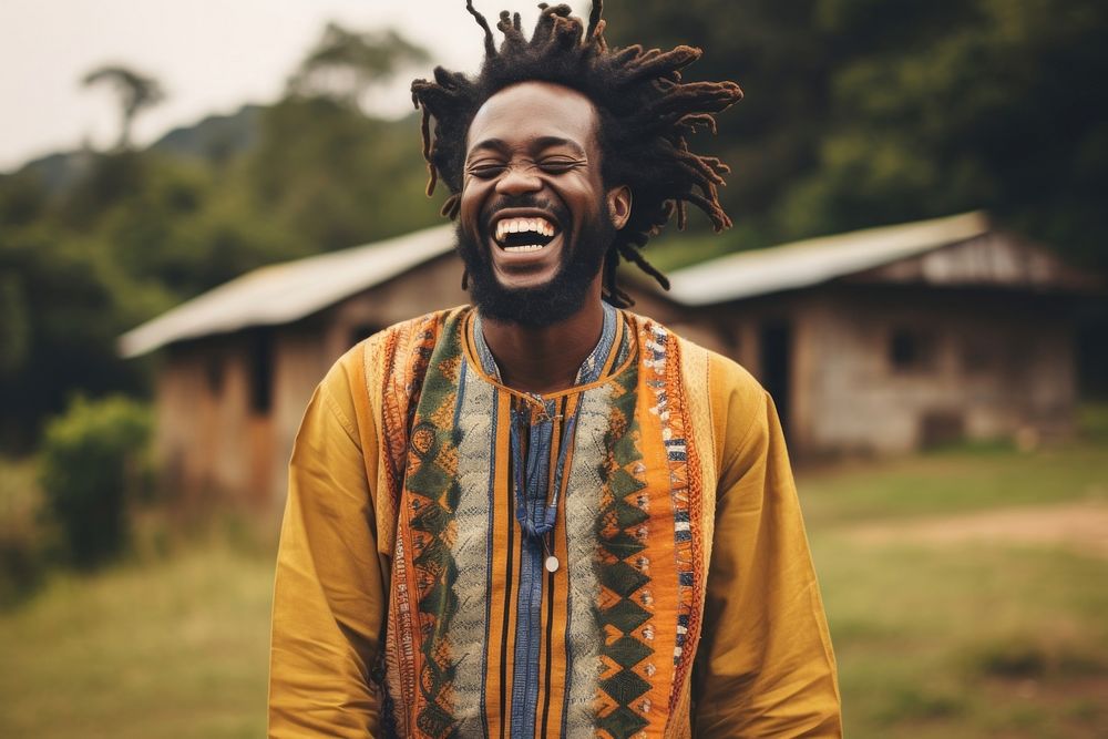 African dress laughing adult smile. AI generated Image by rawpixel.