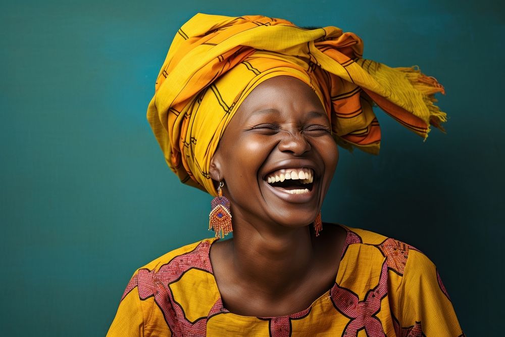 African dress laughing adult smile. 