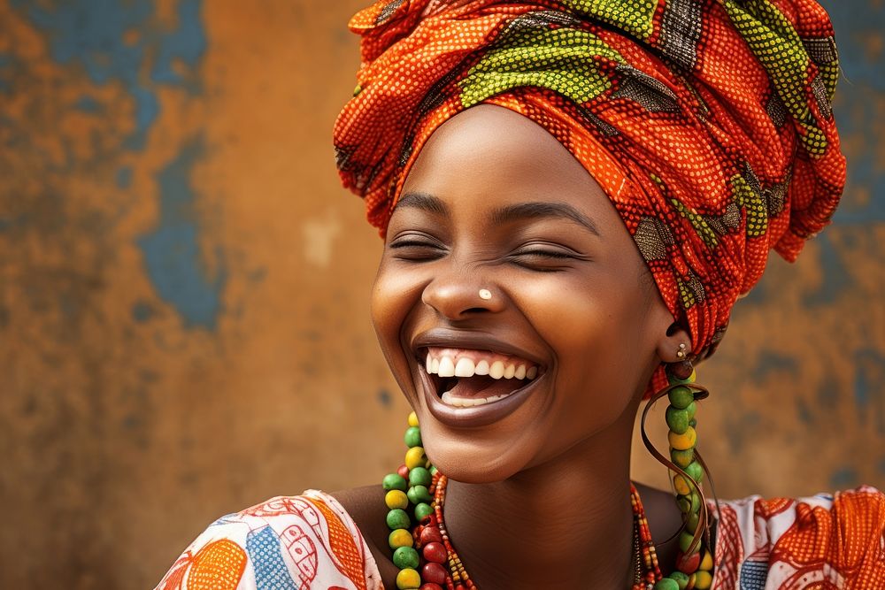 African dress laughing necklace jewelry. AI generated Image by rawpixel.