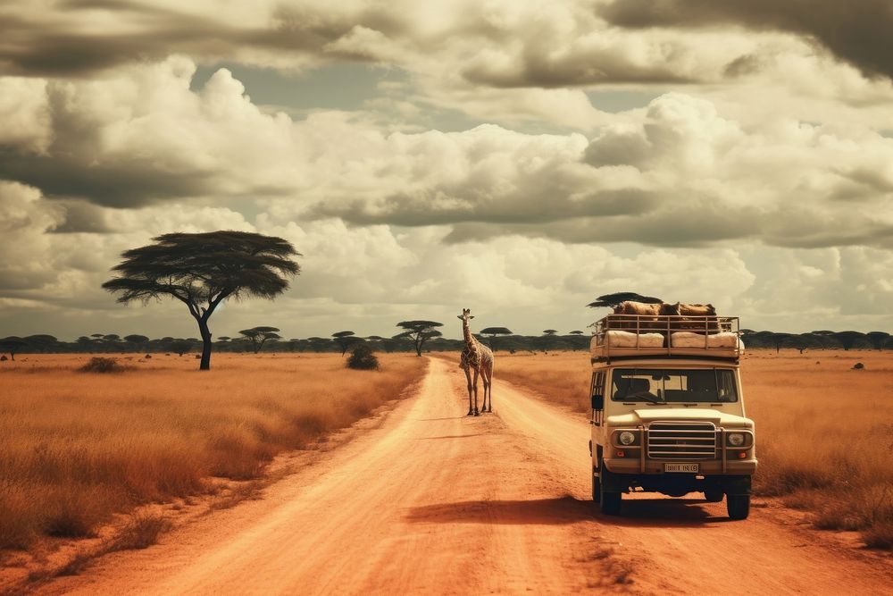 Safari safari outdoors vehicle. AI generated Image by rawpixel.