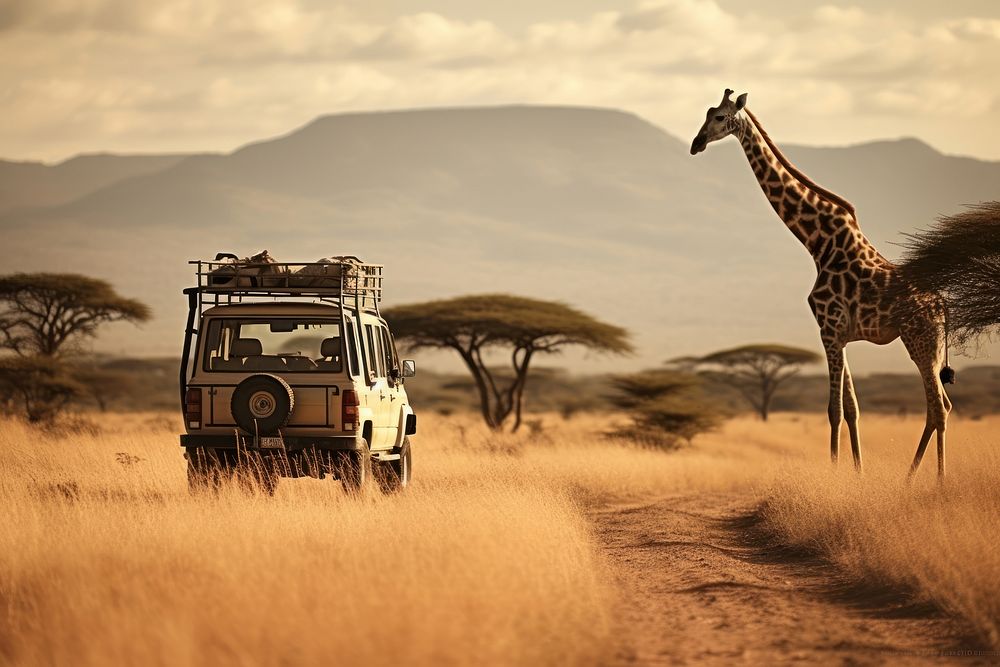 Safari safari grassland wildlife. AI generated Image by rawpixel.