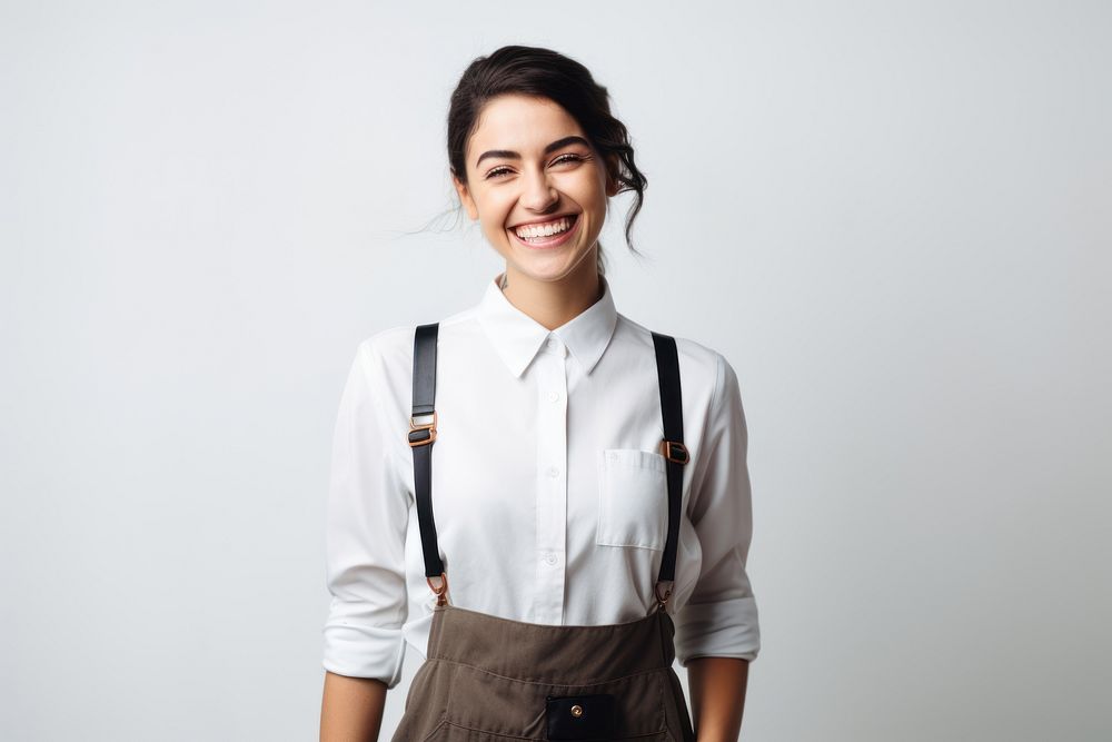 Barista smiling blouse smile. 