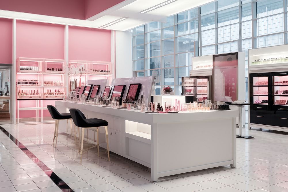 Cosmetics furniture store architecture. AI generated Image by rawpixel.