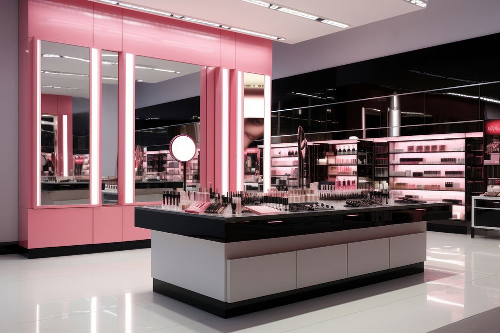 Cosmetics store architecture consumerism. AI generated Image by rawpixel.
