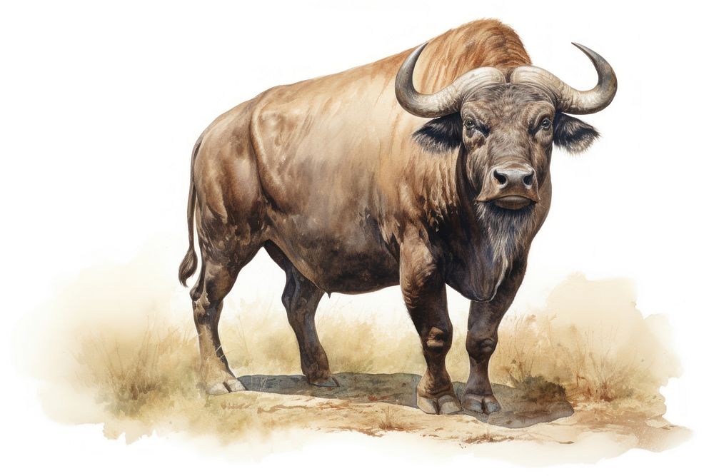 Cape Buffalo buffalo livestock wildlife. AI generated Image by rawpixel.
