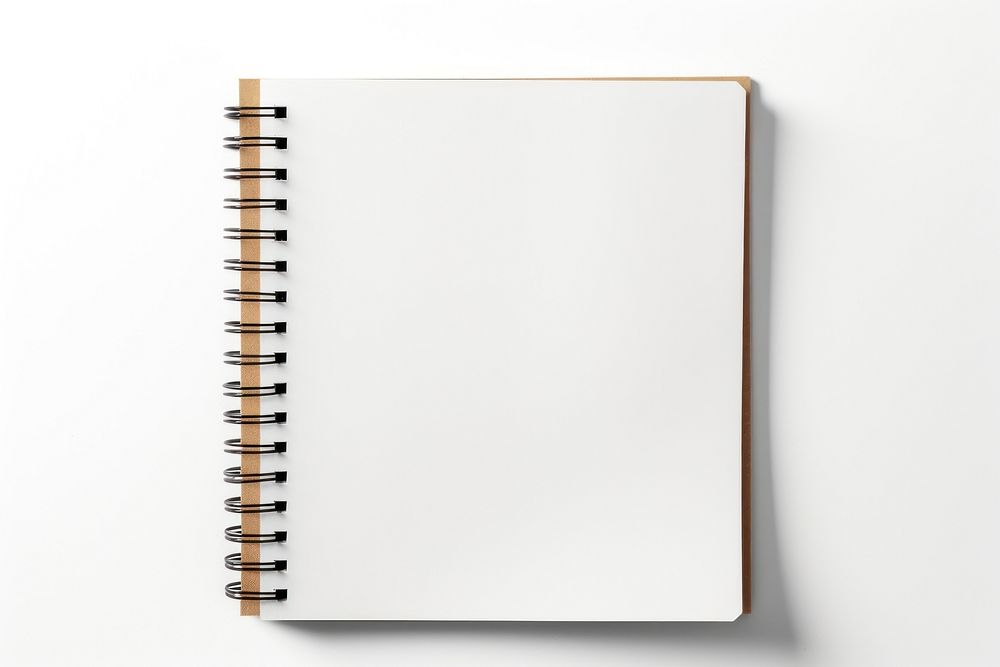 Notebook diary white page. 