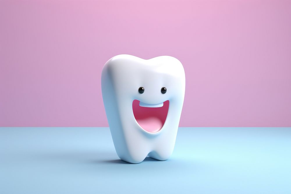 3D smiling tooth. 