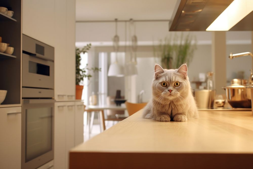 Kitchen furniture mammal animal. 